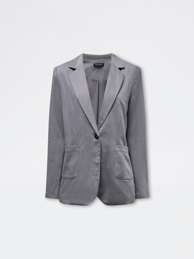 Wardrobe Grey Solid Blazer