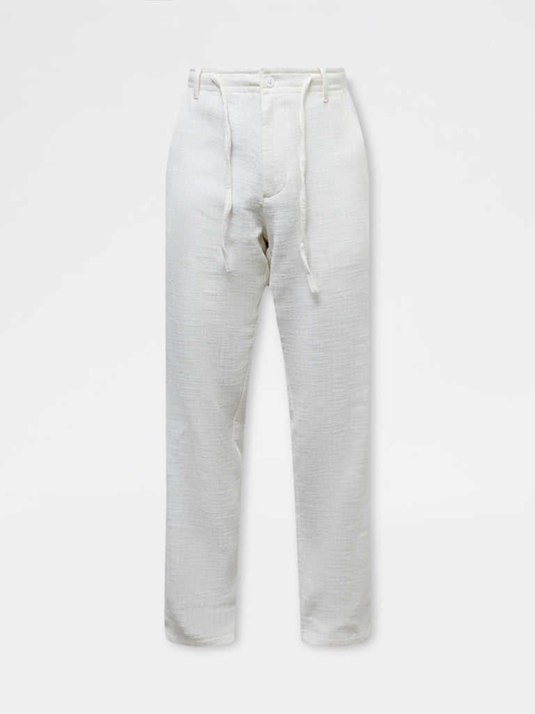 ETA White Relaxed-Fit Mid-Rise Cotton Chinos