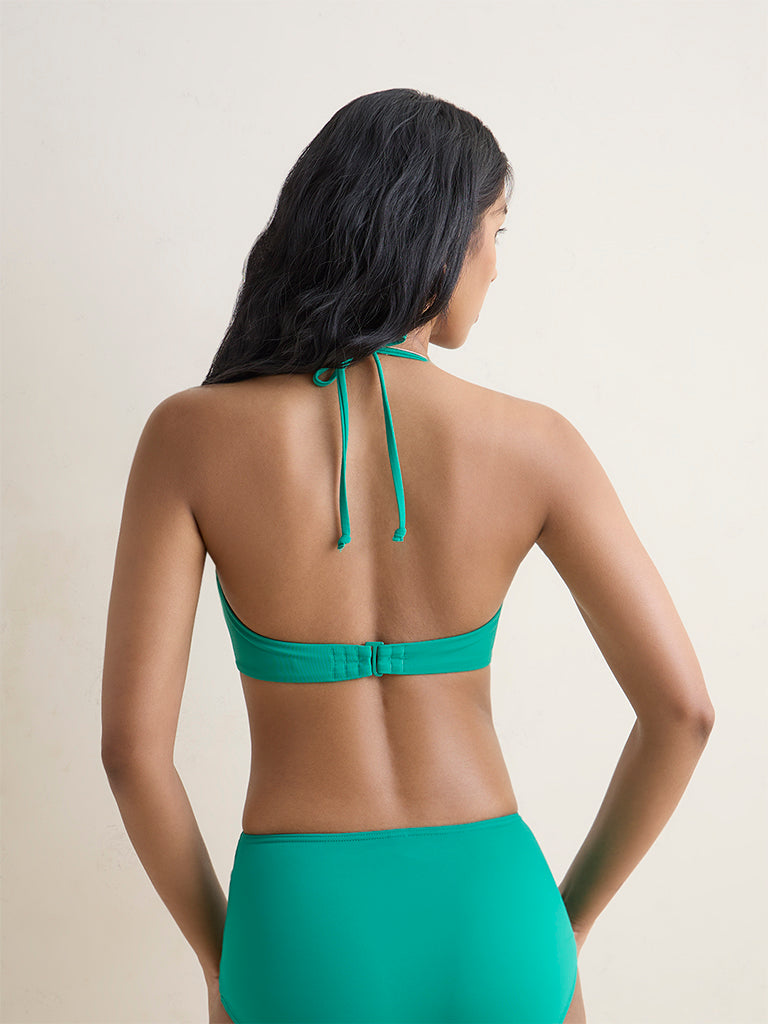 Wunderlove Swimwear Green U-Shape Bandeau Bikini Bra