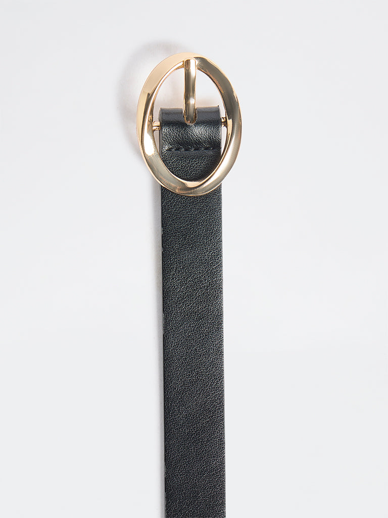 Westside Accessories Black Oval Buckle Belt