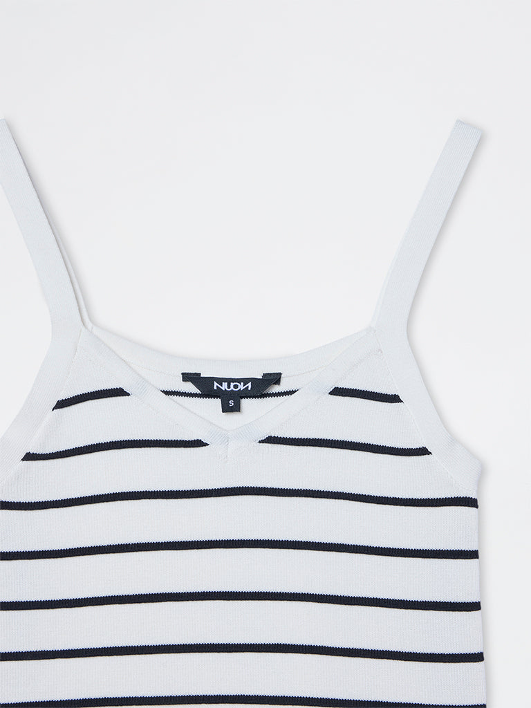 Nuon White Striped Top