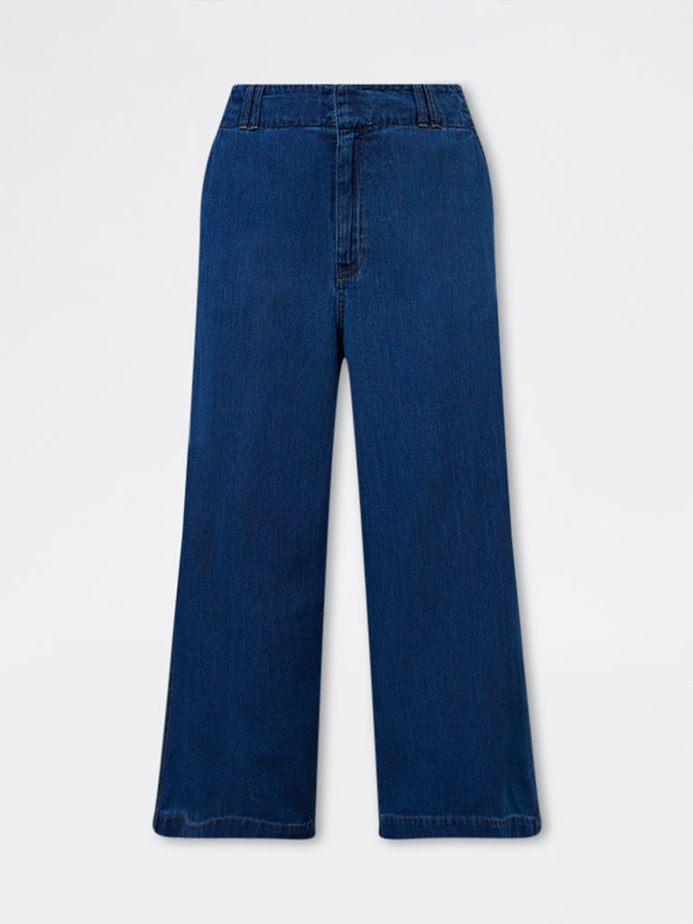 Gia Dark Blue Relaxed-Fit High-Rise Jeans