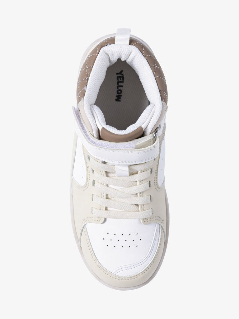 Yellow Beige High-Top Sneakers