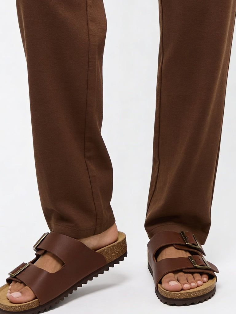 SOLEPLAY Tan Double Strap Comfort Sandals
