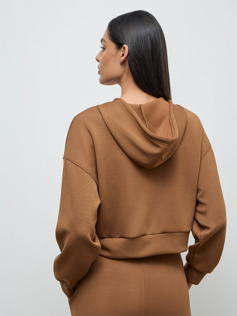 Nuoflexx Brown Solid Hooded Jacket