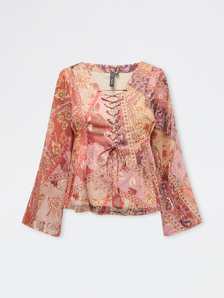 LOV Multicolor Floral Printed Blouse