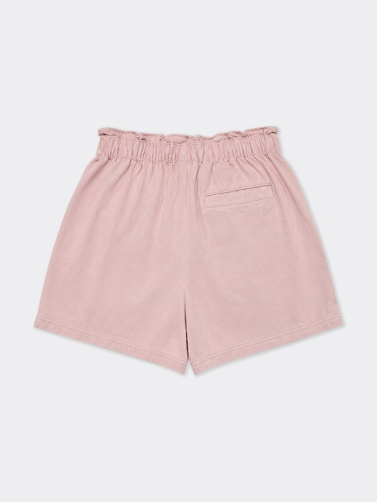 Girls Pink Paperbag Cotton Shorts