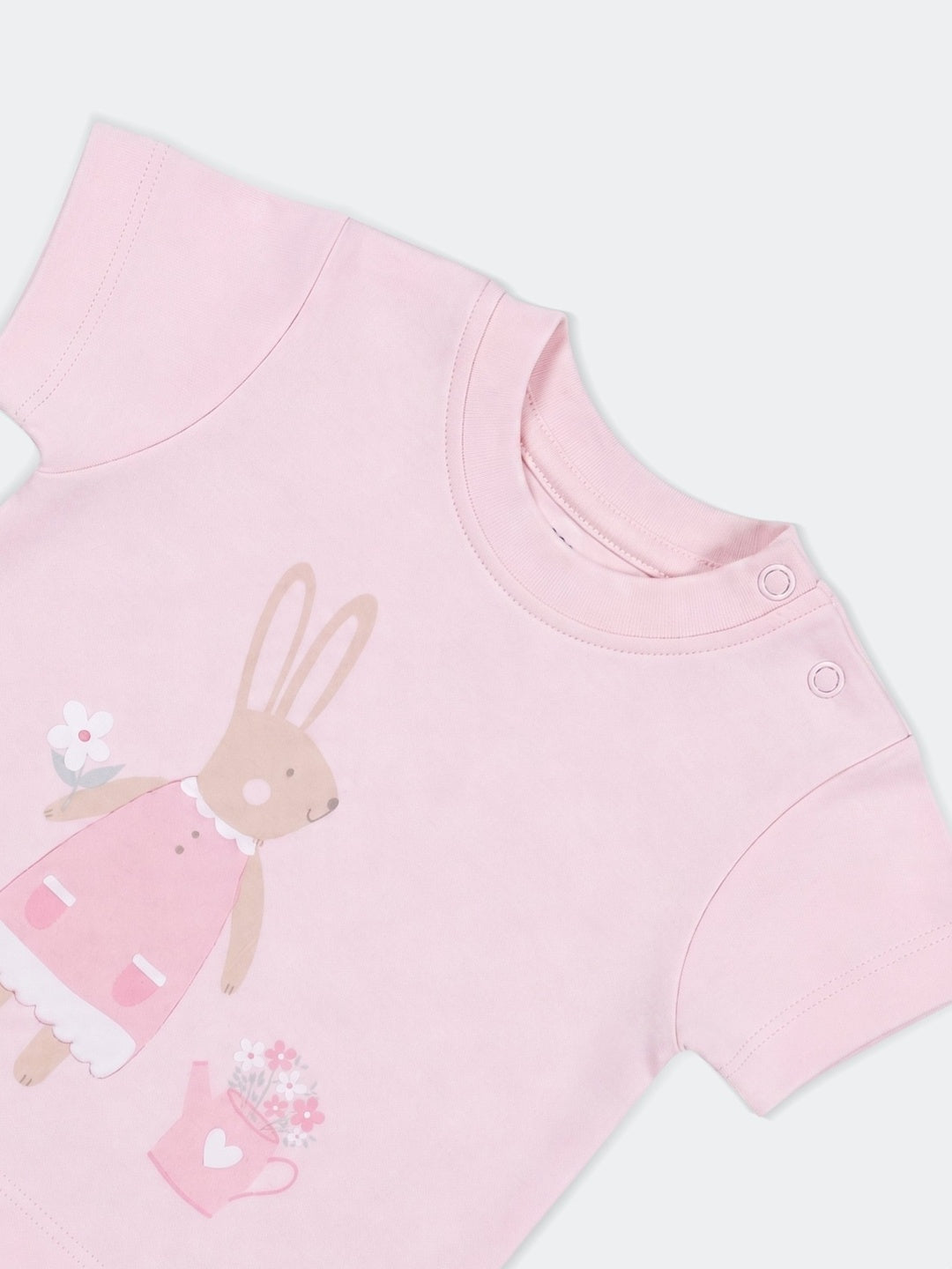 HOP Baby Girls Pink Printed Cotton T-Shirt