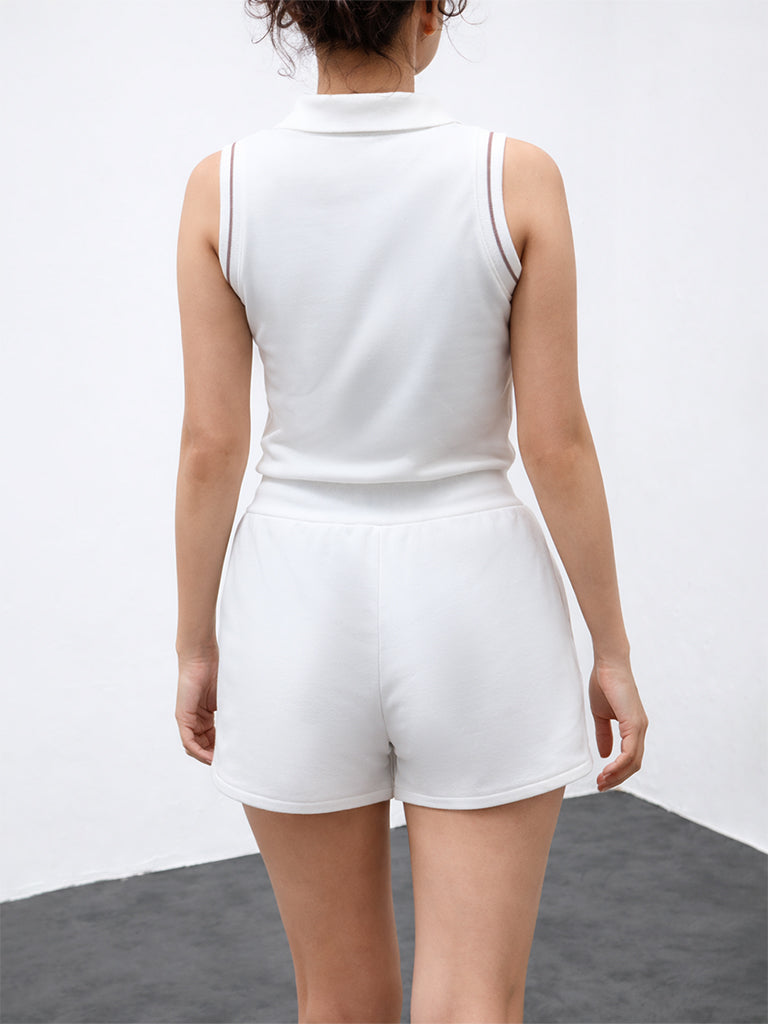 Nuoflexx White High-Rise Shorts