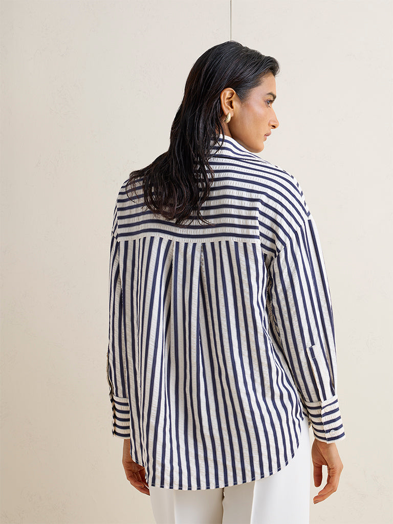 Wardrobe Navy Striped Blouse