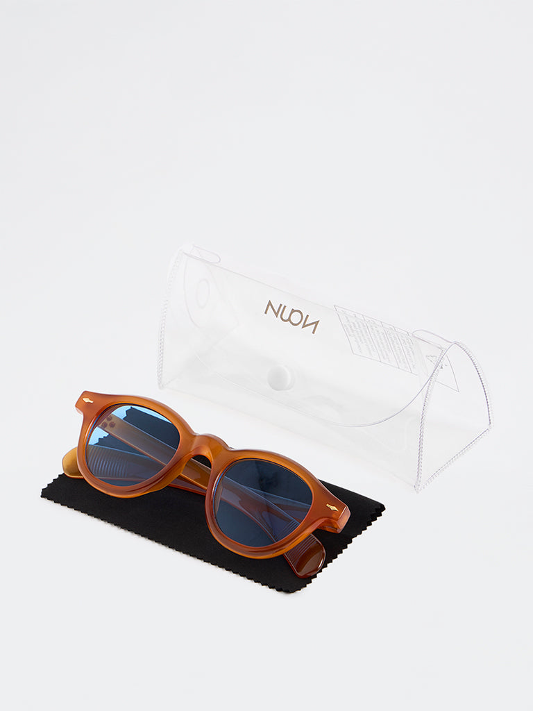 Westside Accessories Orange Round Sunglasses - Come with a Pouch and Cleaning Cloth