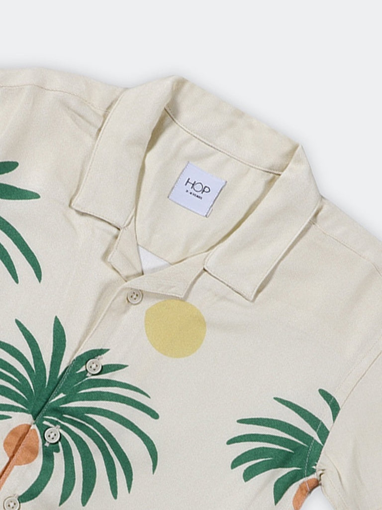 HOP Kids Boys Stone Palm Tree Printed Shirt