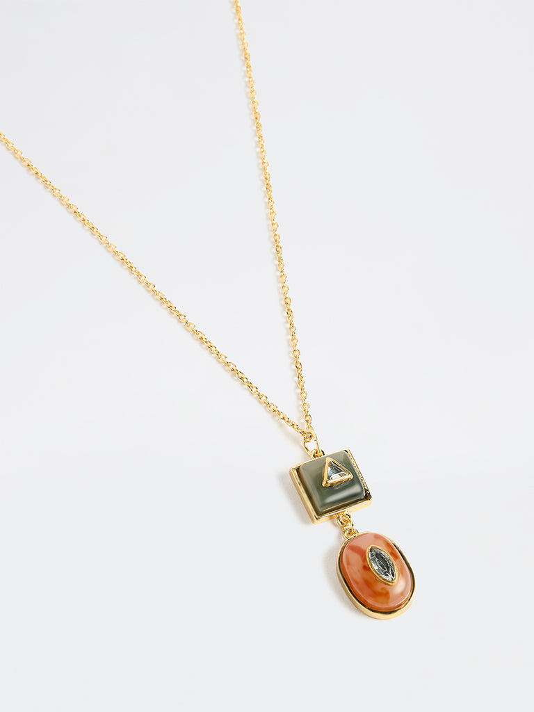 Westside Accessories Multicoloured Pendant-Detailed Chain Necklace
