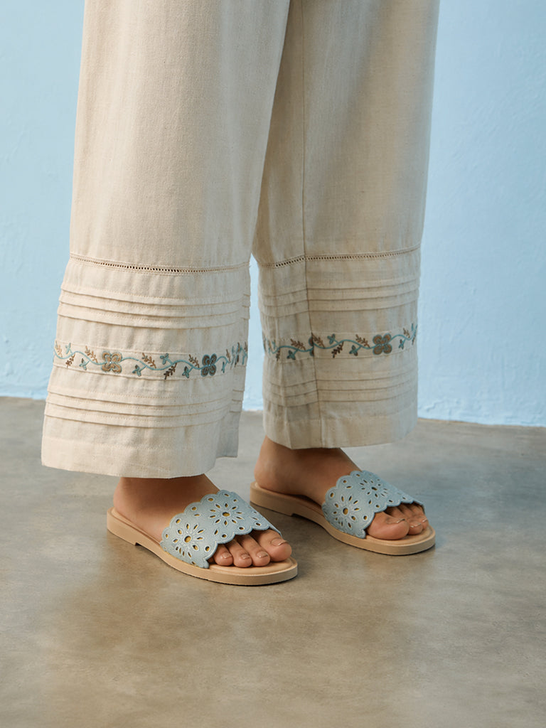 LUNA BLU Blue Slides
