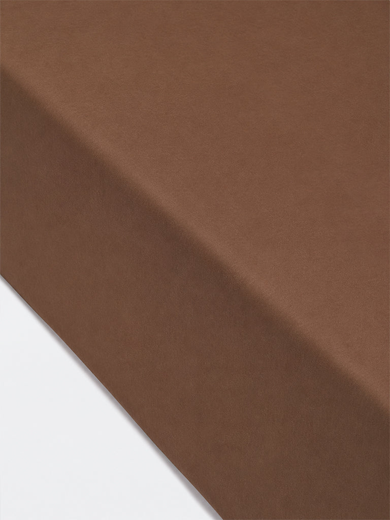 Westside Home Brown Solid Queen Bed Sheet Set