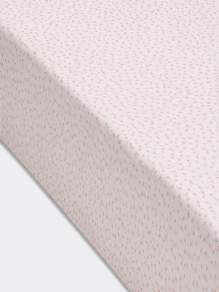 Westside Home Pink Polka Dot Printed Fitted Queen Bed Sheet Set