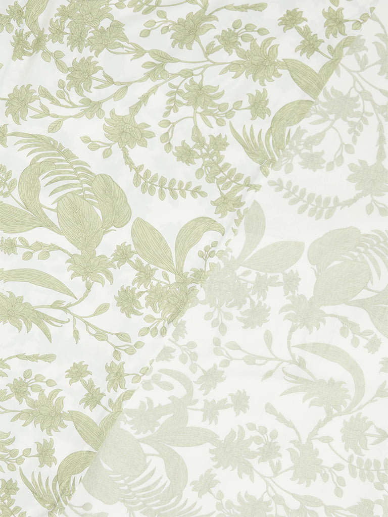 Westside Home Green Foliage Printed Queen Bed Sheet Set