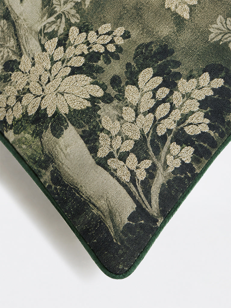 Westside Home Green Botanical Tapestry Cushion Cover