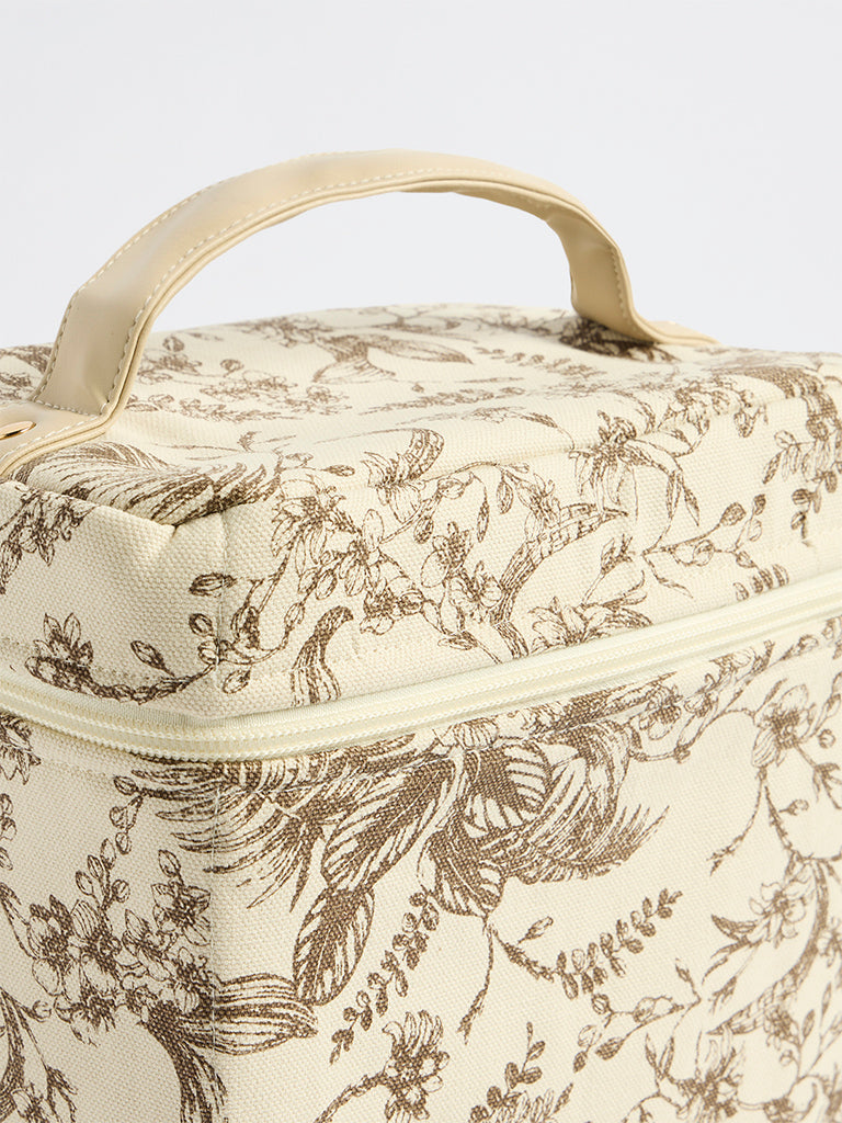 Westside Home Brown Botanical Printed Lunch Bag