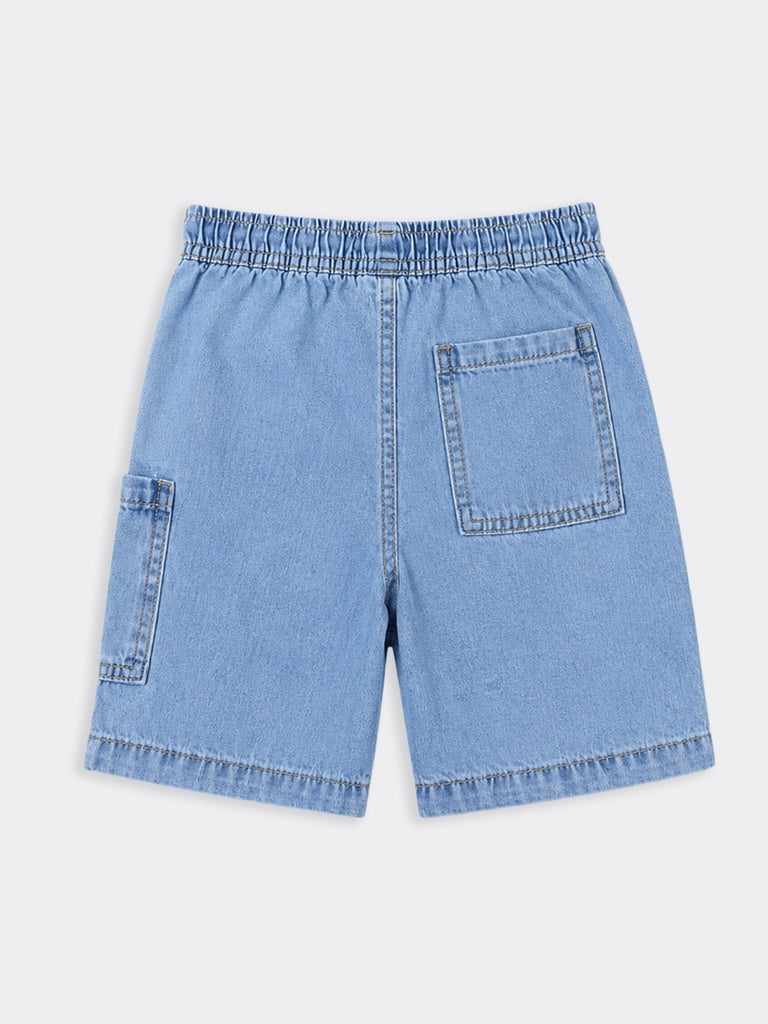 HOP Kids Boys Light Blue Regular Fit Denim Shorts