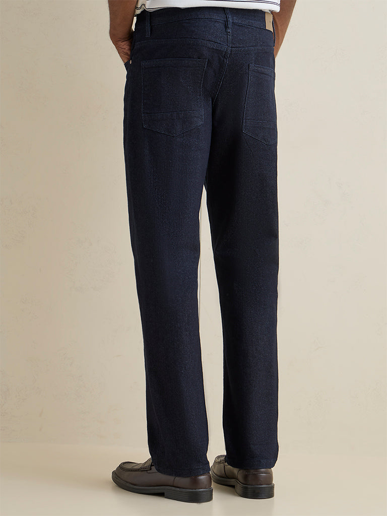 Ascot Navy Relaxed-Fit Mid-Rise Jeans