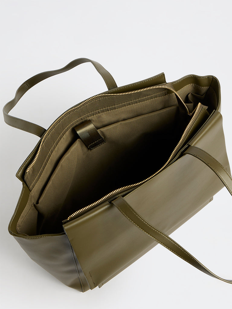 Westside Accessories Olive Flap Design Tote Bag