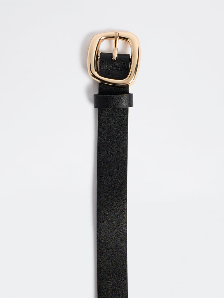Westside Accessories Black Square Puff Buckle Belt