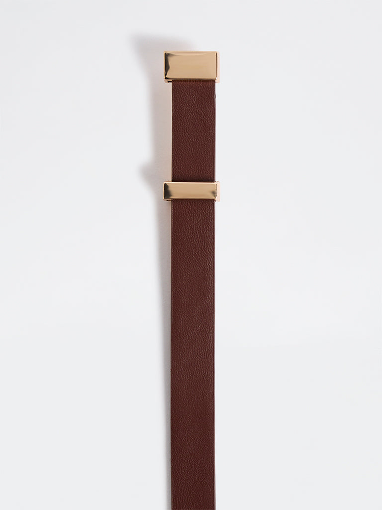 Westside Accessories Brown Push-Pin Buckle Belt