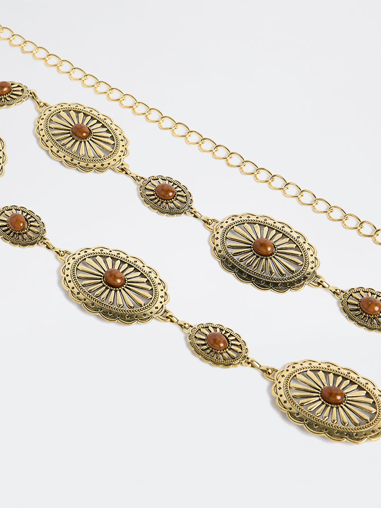 Westside Accessories Gold Concho Link Belt