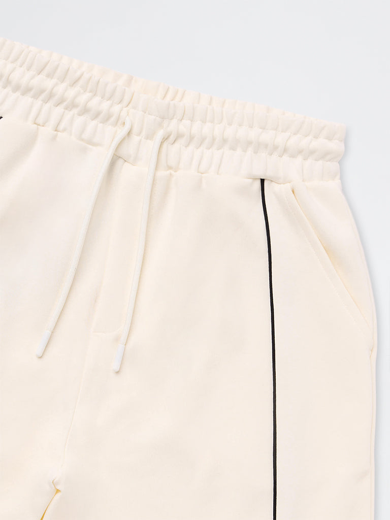 Boys Off-White Mid-Rise Cotton-Blend Shorts