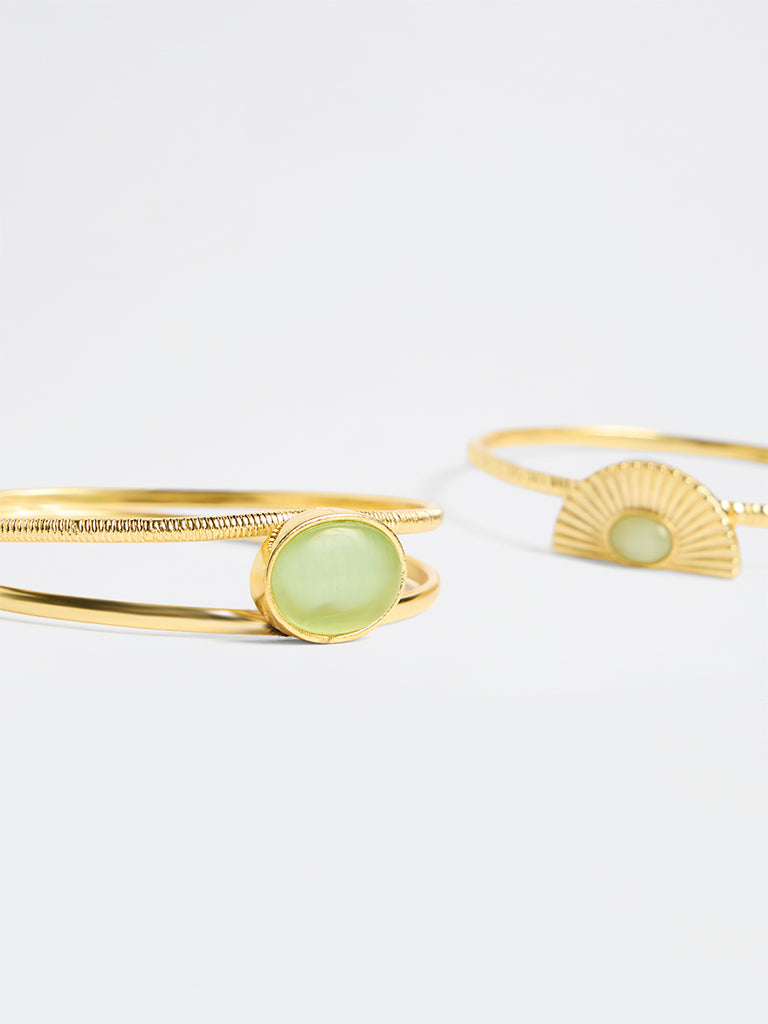 Westside Accessories Gold Artisanal Bangles - Pack of 2