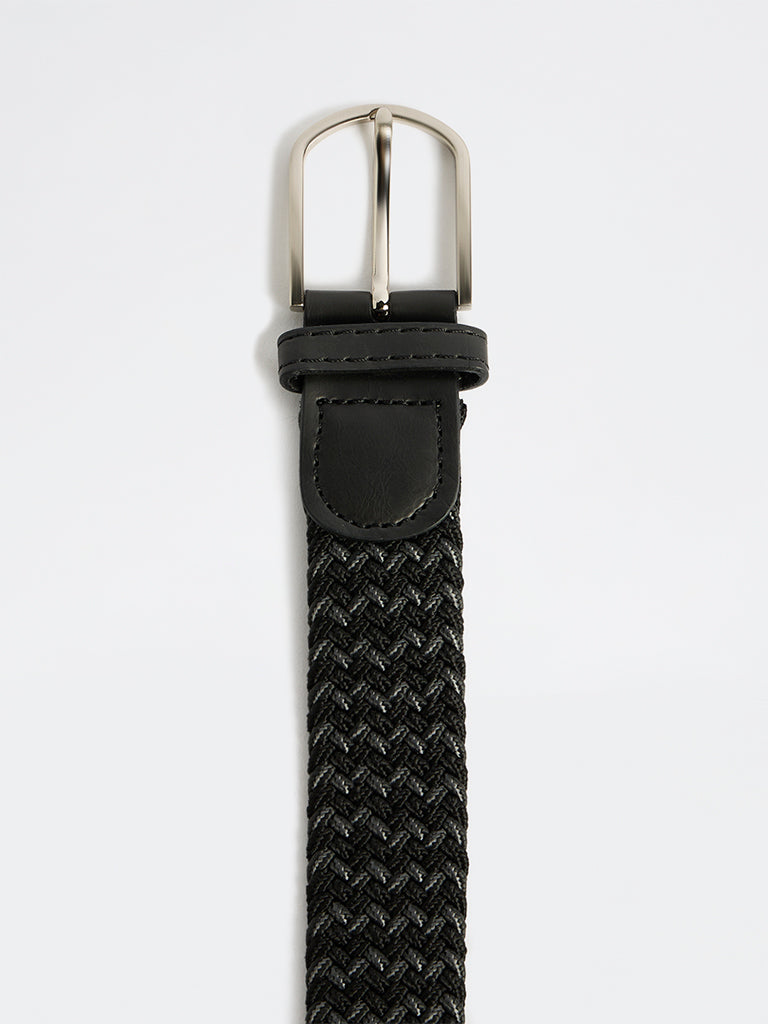WES Formals Black Braided Buckle Belt
