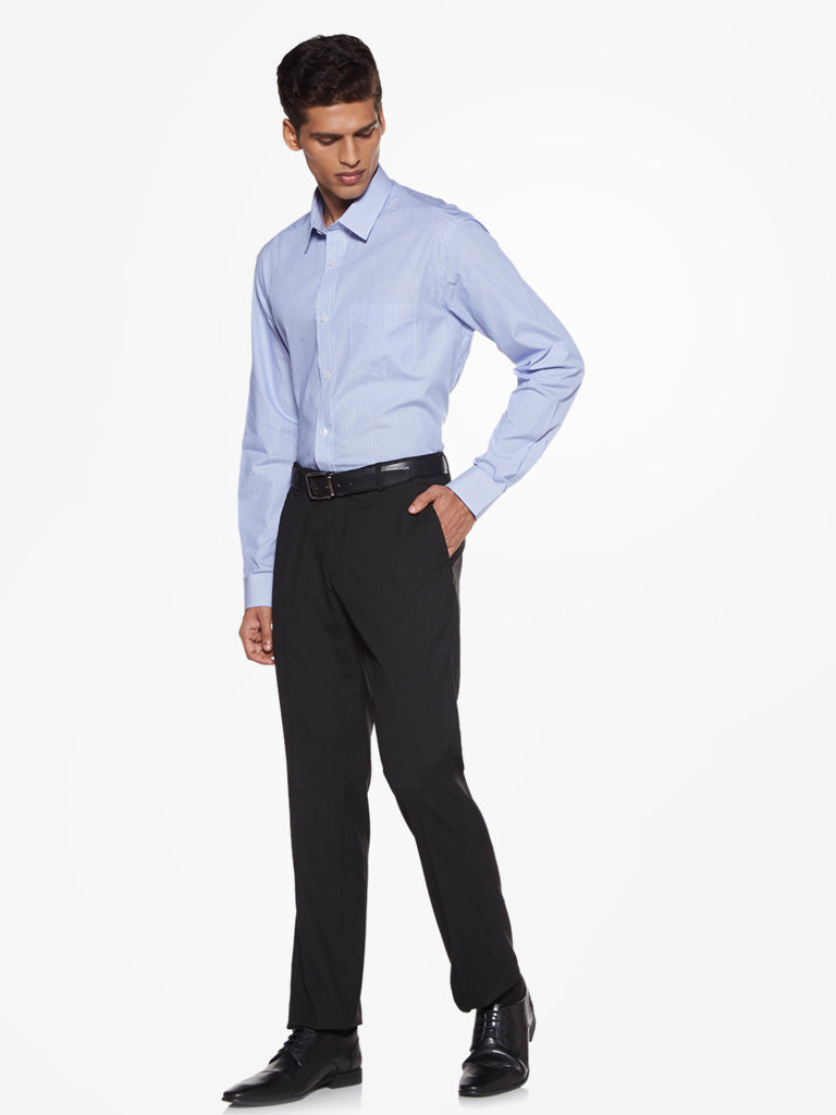 Buy WES Formals Black Relaxed Fit Trousers Online Westside