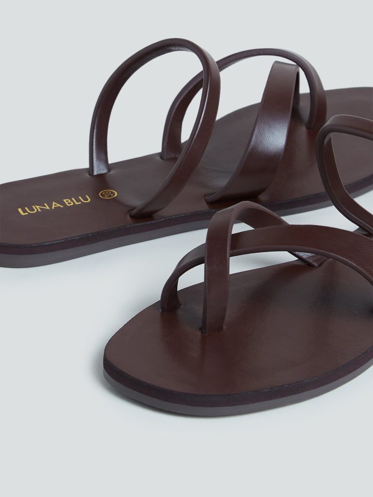 Westside Luna Blu Women's Tan Multi-Strap Sandals Zoomed View
