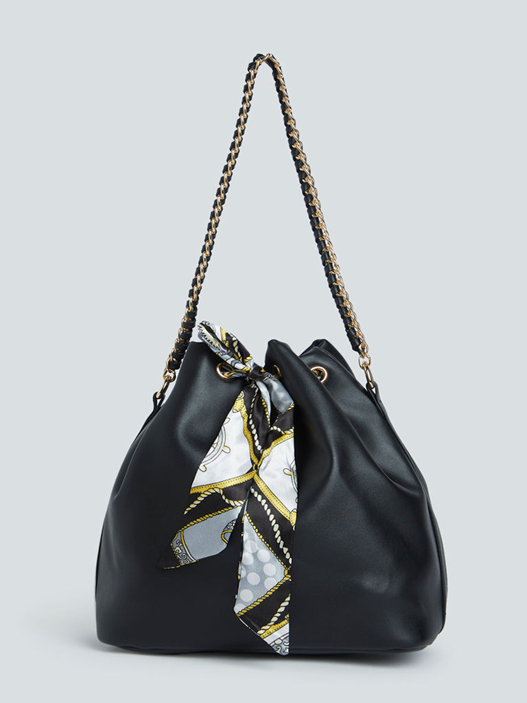 Gold & Black Bucket Bag