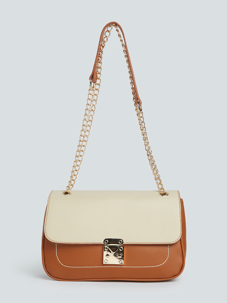 Beige shoulder cheap handbag