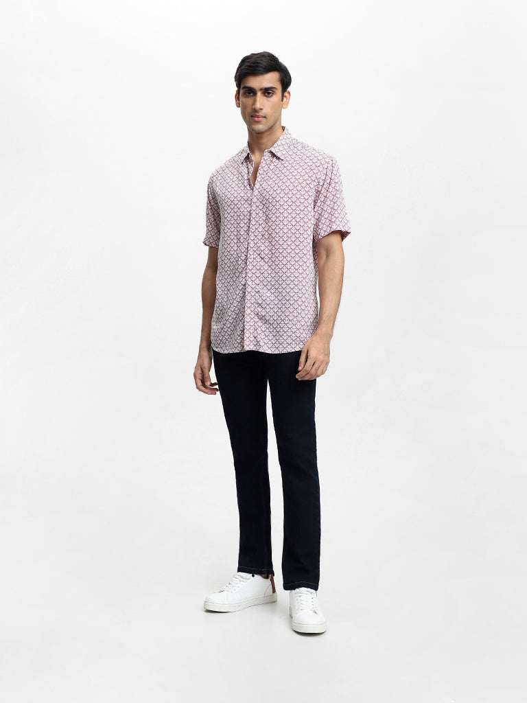 Shop Ascot Pink Casual Relaxed-Fit Shirt Online – Westside
