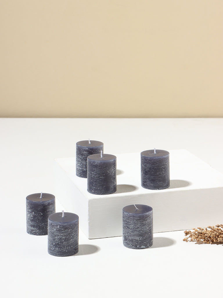 Westside Home Navy Votive Cylindrical Candles (Set of 6)