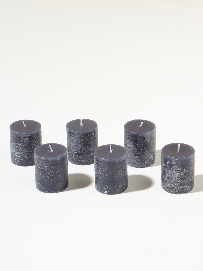 Westside Home Navy Votive Cylindrical Candles (Set of 6)