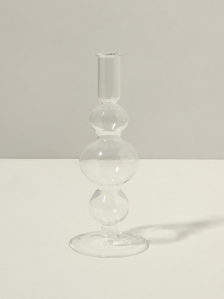 Westside Home Clear Glass Taper Candle Holder