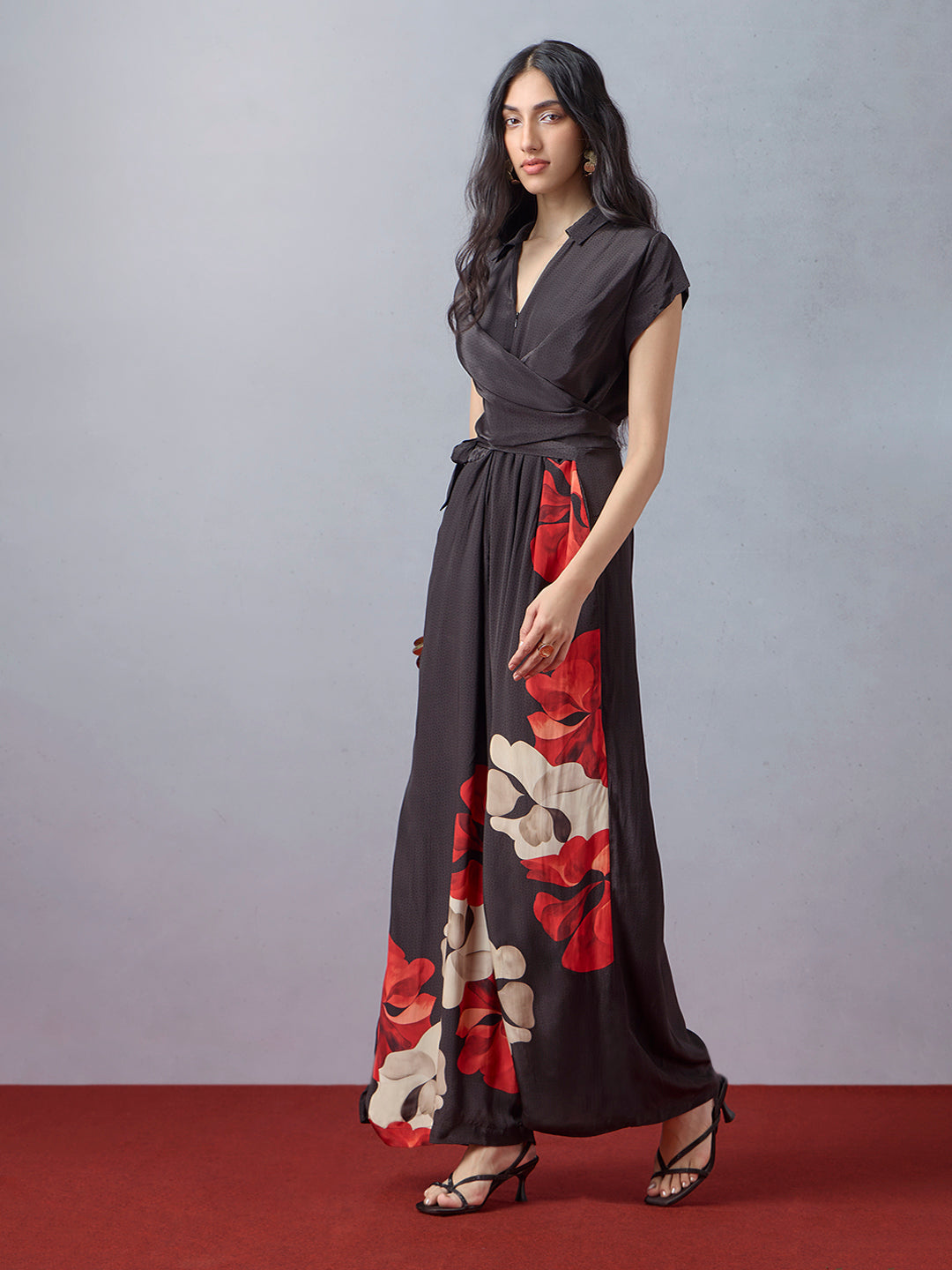Floral Jumpsuit - Black