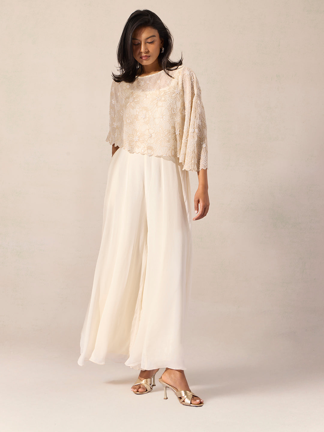 Jumpsuit with Cape - Ivory