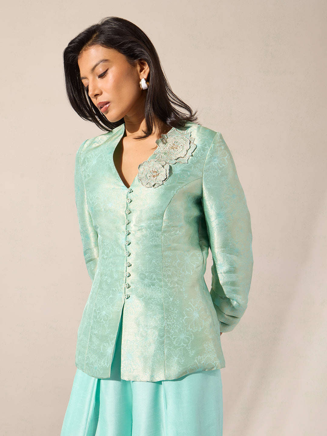 Jacquard Co-Ord Set - Blue