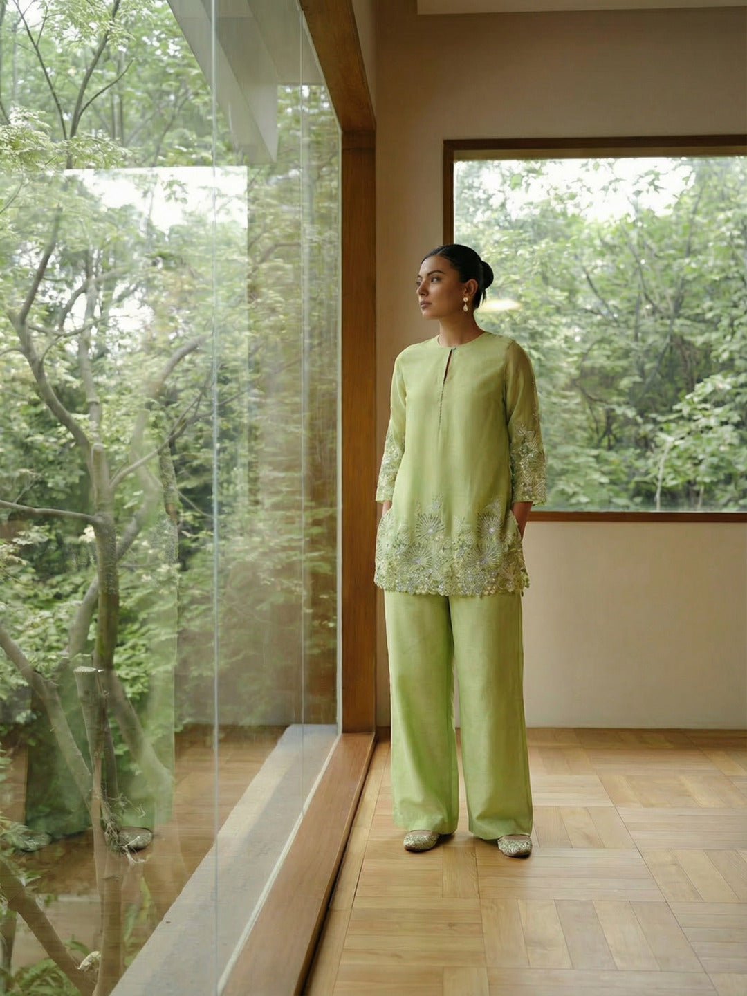 Embellished Kurta – Green