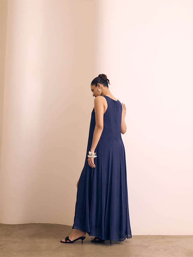 Embellished Maxi Dress - Navy