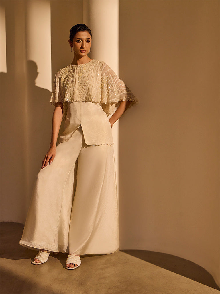 Embellished Cape – Cream