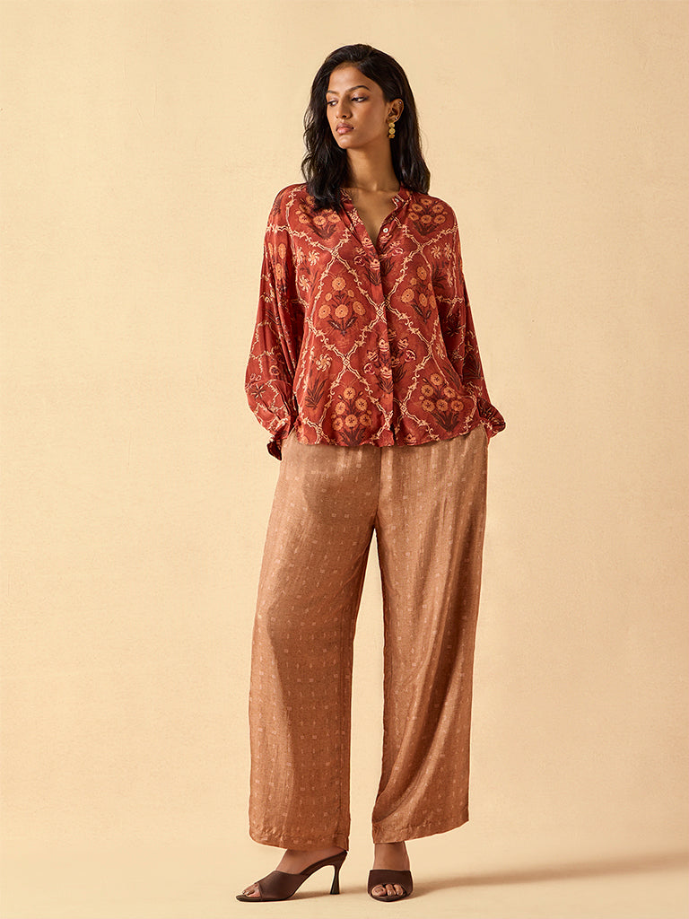 Straight-Leg Pants – Brown