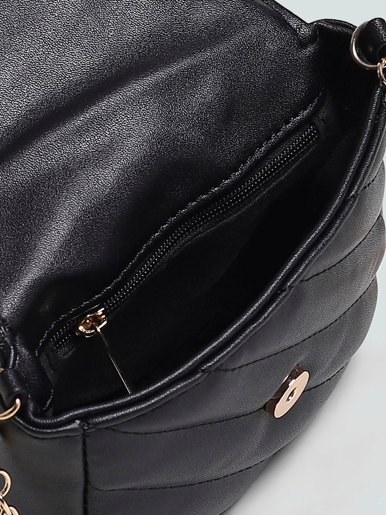 Buy Nuon Textured Black Sling Bag from Westside