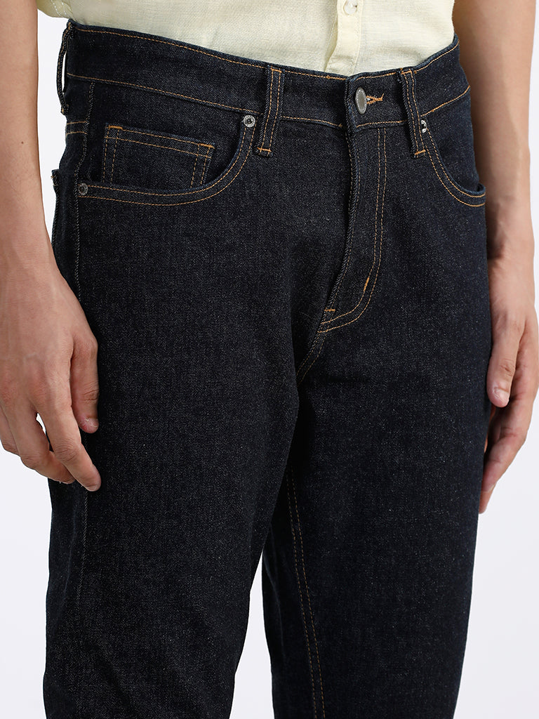 WES Casuals Blue Slim - Fit Mid - Rise Jeans