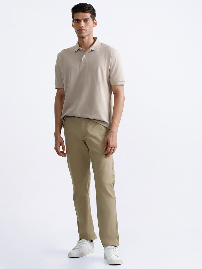 Beige plain t discount shirt